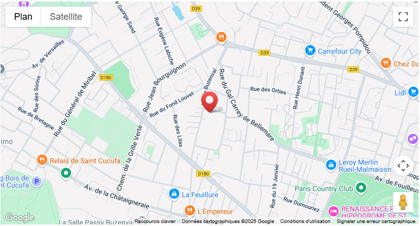 Carte pour accéder au cabinet de psychothérapie de Marie Laurence Gauthier à Rueil MalMaison
